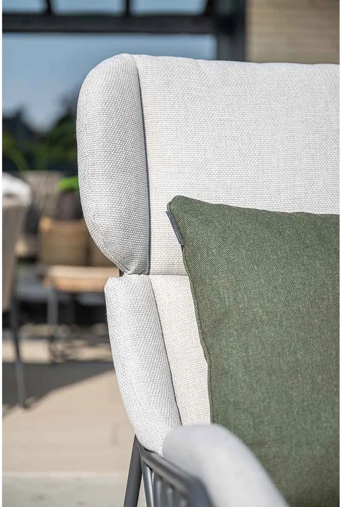 Garden Impressions Fresno loungestoelen donker grijs - Mati bijzettafel Ø50x48 cm