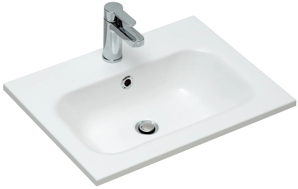 Saniclear Essen mineraal marmeren wastafel 60cm met kraangat