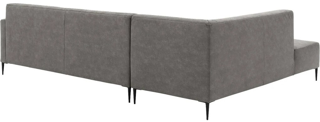 Goossens  Key West grijs, micro leer, 3-zits, modern design met ligelement links