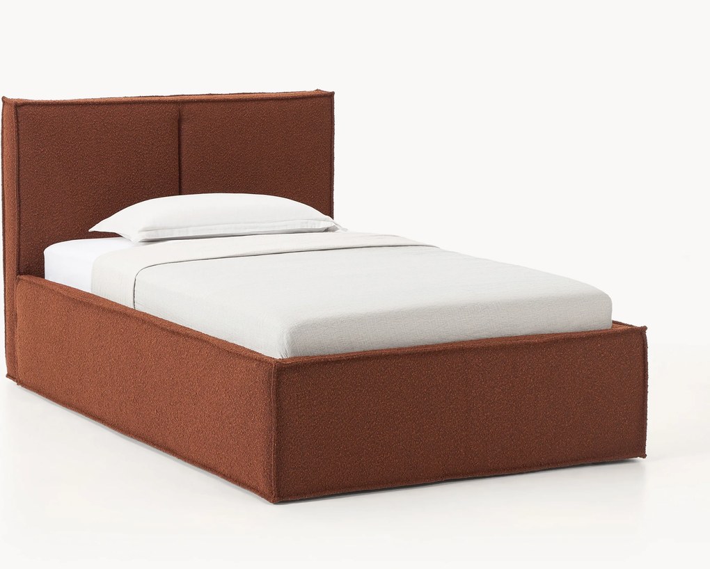 Gestoffeerd bouclé eenpersoonsbed Dream