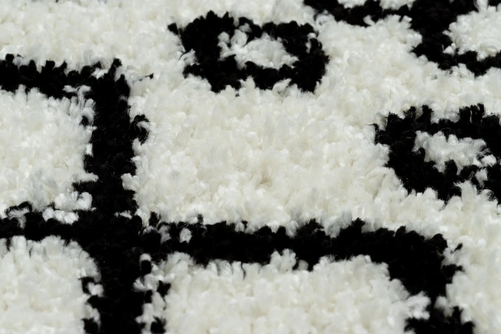 Tapijt PROMO BERBER SAFI N9040 wit / zwartrand, Barber, marokkaanse shaggy