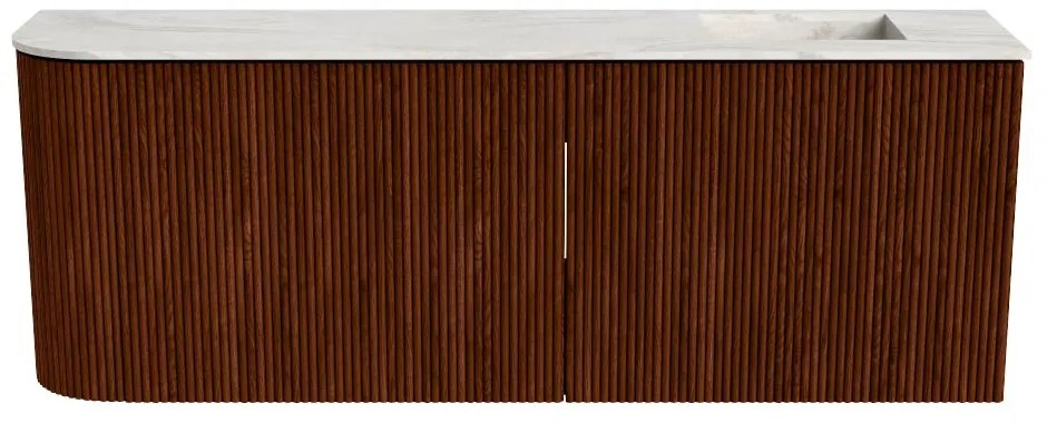 Mondiaz Joya DLux 110cm toiletmeubel ronding links ruby met wastafel faye rechts 1 kraangat ostra
