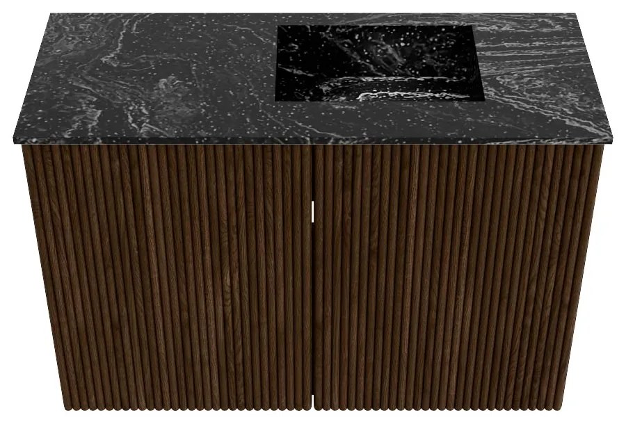 Mondiaz Joya DLux 60cm toiletmeubel walnut met wastafel faye rechts 1 kraangat lava