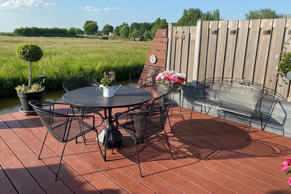 Royal Garden Elegance ronde stapelbare tuinset strekmetaal Ø105 cm.