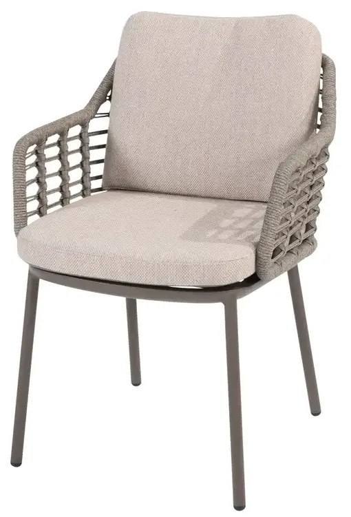 Taste by 4 Seasons Puglia tuinset terre met Prado tafel 130 cm Tuinstoel   bruin weerbestendig