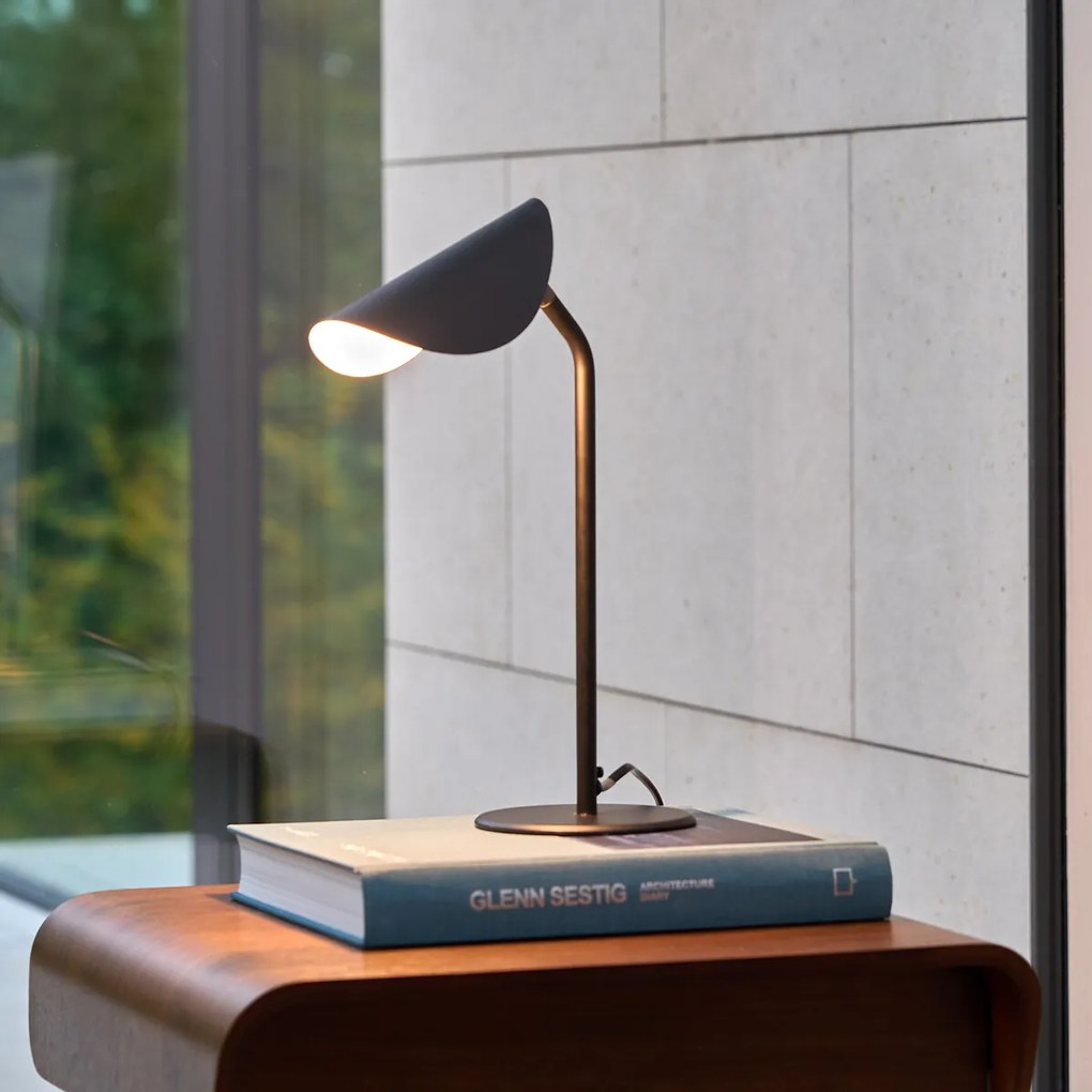 Tafellamp in mat zwart metaal, richtbaar, Funambule