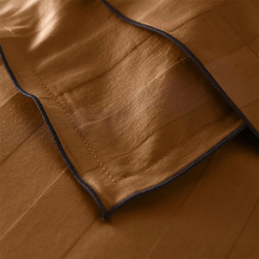 Dekbedovertrek in gewassen katoensatijn met 118 draden, streep Victor