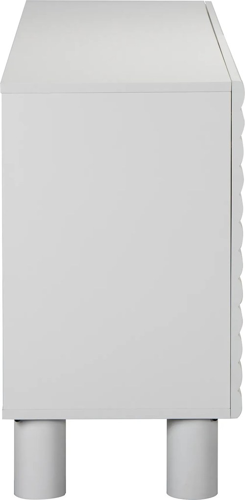 Mat Wit Dressoir Met Strepen 150 Cm - 150x40x75cm.