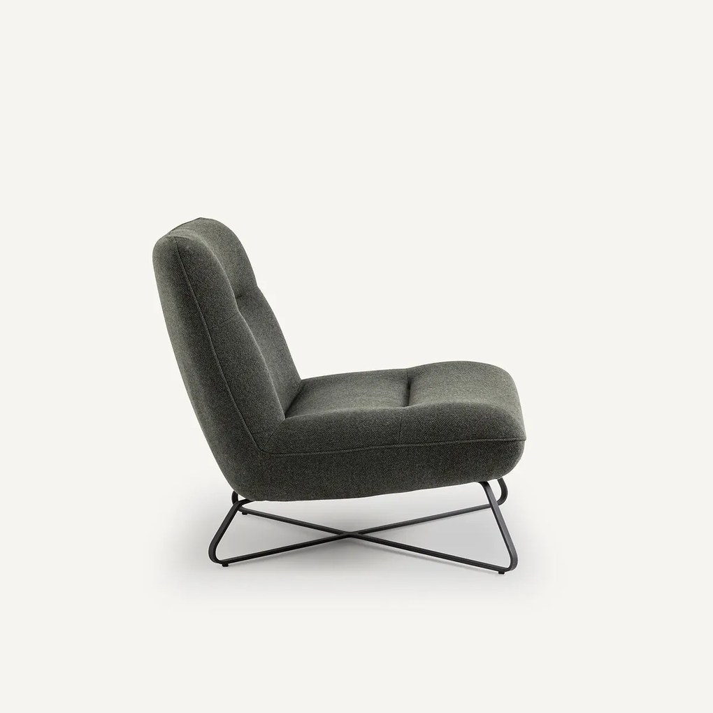 Fauteuil in mêlee gevlochten stof, Helma