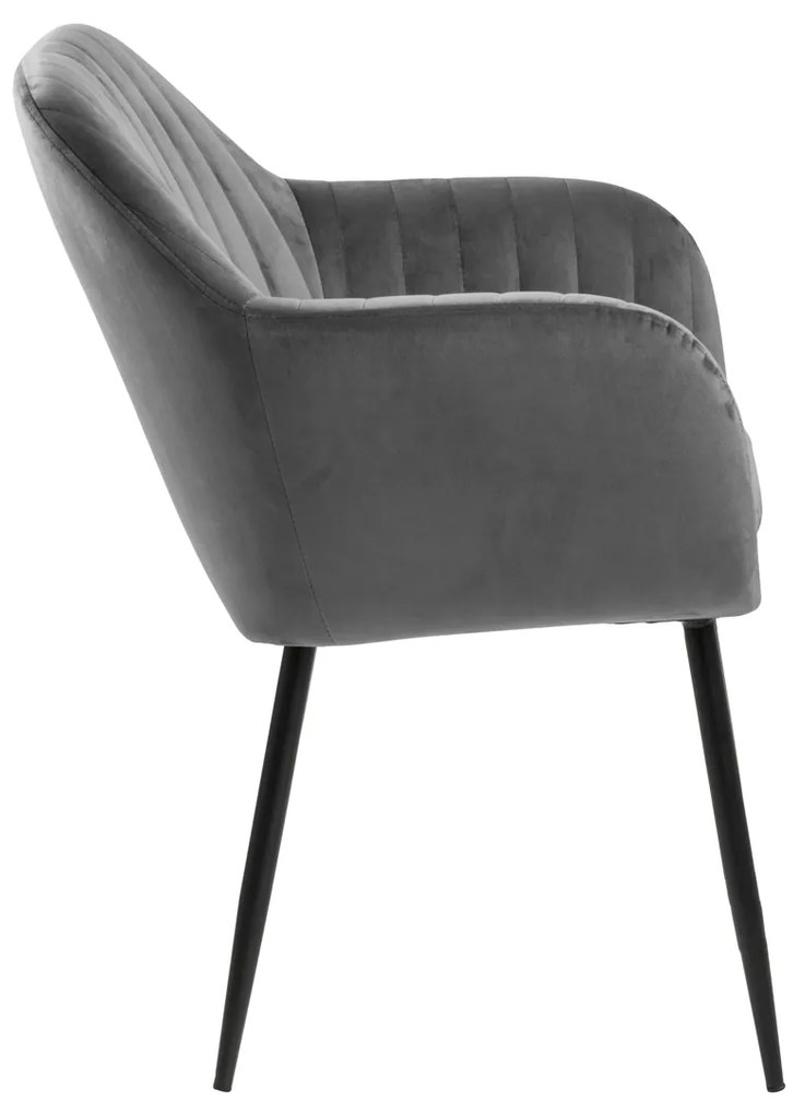 Eetkamerstoel Met Arm Grijs Velvet