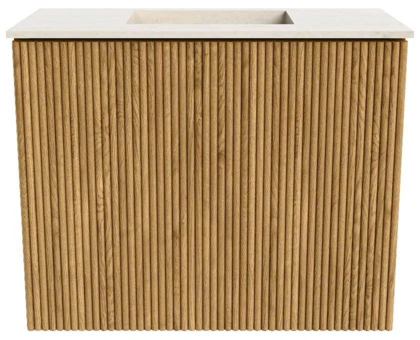 Mondiaz Joya DLux 50cm toiletmeubel oak met wastafel faye midden zonder kraangat meli