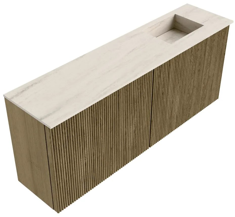 Mondiaz Joya DLux 100cm toiletmeubel dusk met wastafel faye rechts zonder kraangat meli