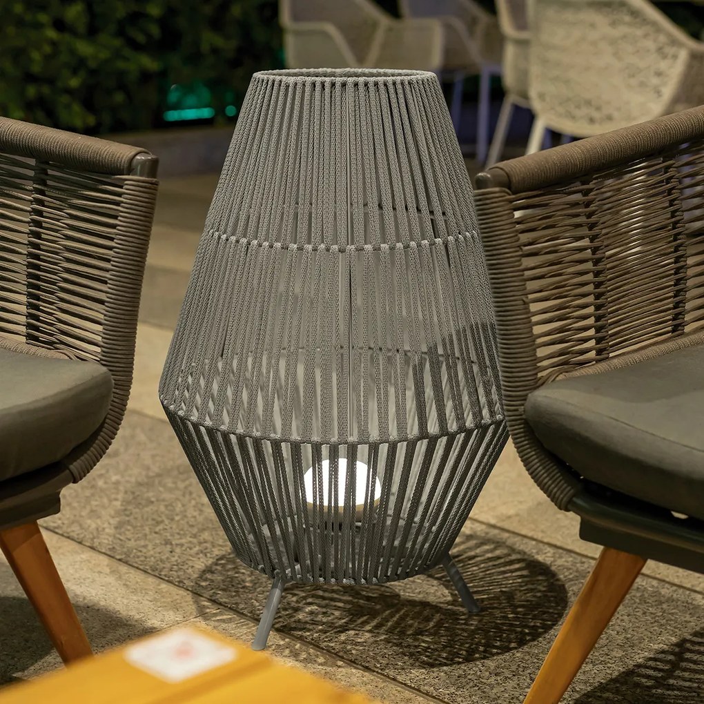 Buitenlamp Vloerlamp taupe incl. LED dimbaar IP54 oplaadbaar met afstandsbediening - ContaBohemian IP54 Buitenverlichting rond
