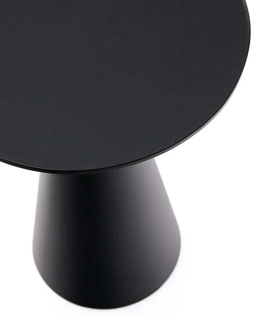 Kave Home Wilshire Ronde Bijzettafel Mat Glas Zwart 35 Cm - 35 X 35cm.