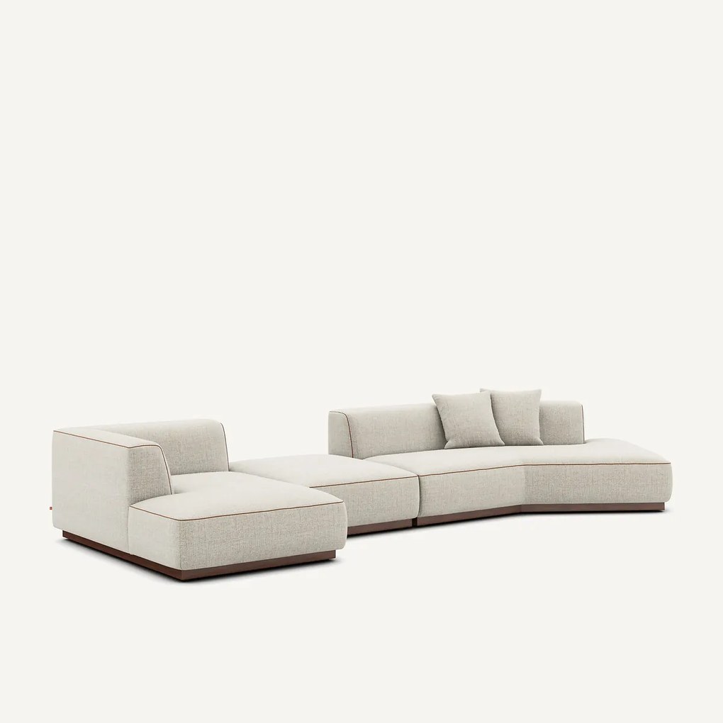 Open hoekbank links XL in gevlekte canvas, Jacopo