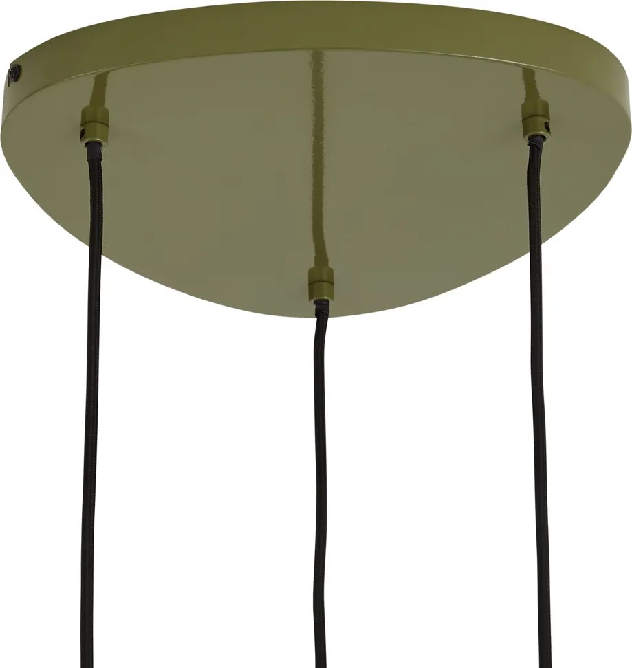Retro hanglamp groen met metalen kap 6-lichts - Macaron
