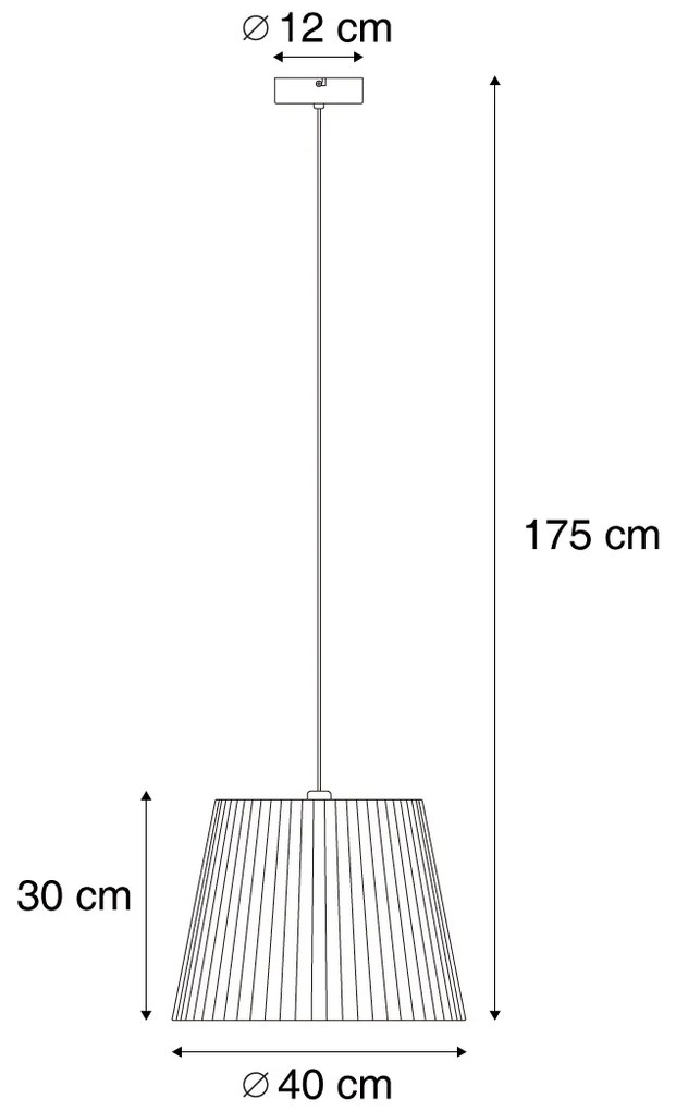 Buiten hanglamp zwart met zwarte kap van touw IP44 - CavaJapandi Minimalistisch E27 IP44 Buitenverlichting rond