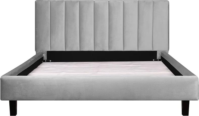 Bed Hampshire 140 x 200 cm, Kleur: Lichtgrijs Velours, Matraskeuze: Exclusief Matras, Montage: Exclusief Montage