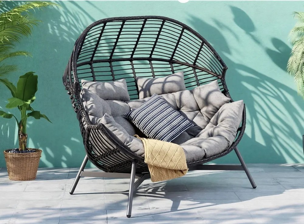 Aluminium ligbed voor 2 personen Tulum Garden Point antraciet