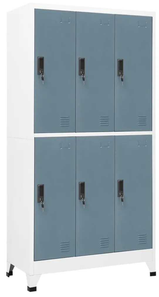 vidaXL Lockerkast 90x45x180 cm staal lichtgrijs en donkergrijs