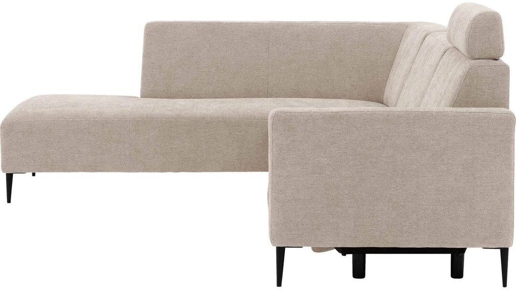 Goossens Hoekbank Tiolo Met Relaxfunctie En Hoofdsteun bruin, stof, 3-zits, modern design met ligelement links