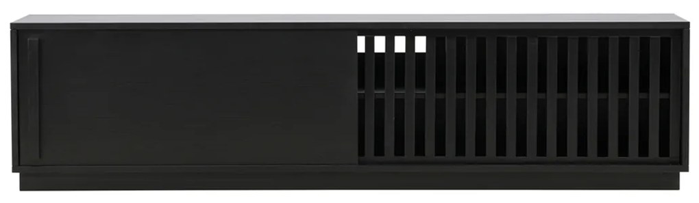 TV Meubel Met Schuifdeur Zwart - 180x40x45cm.