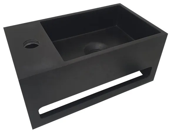 Wiesbaden Julia fontein links Solid surface 35 x 20 x 16 cm mat zwart 36.4072