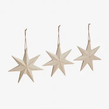 Pack Van 3 Kerstdecoraties Van Mdf Perg Beige – Crème & 20 X 20 Cm - Sklum