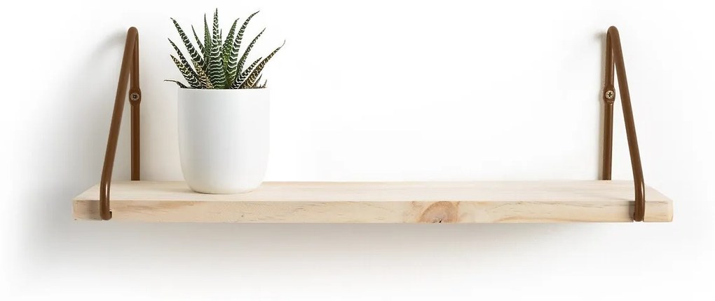 Wandplank in grenen en ijzer metaal L50 cm, Vinto