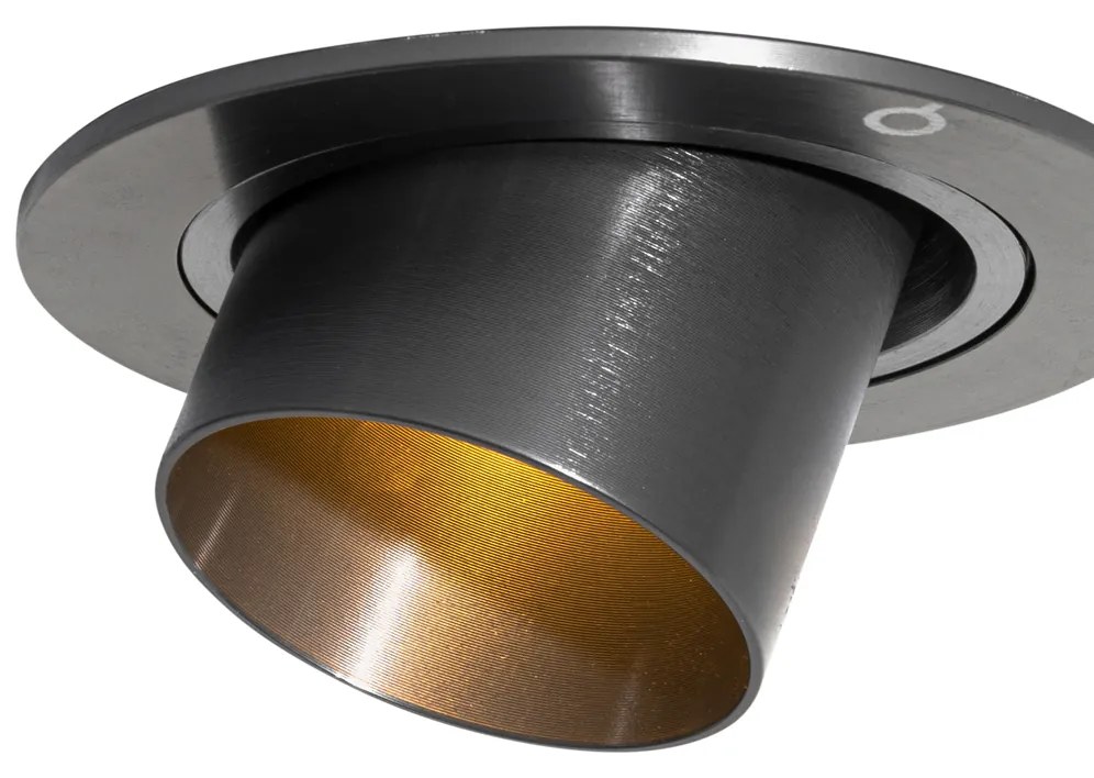 Set van 6 inbouwspots gunmetal GU10 35mm rond kantelbaar - Installa Binnenverlichting Lamp