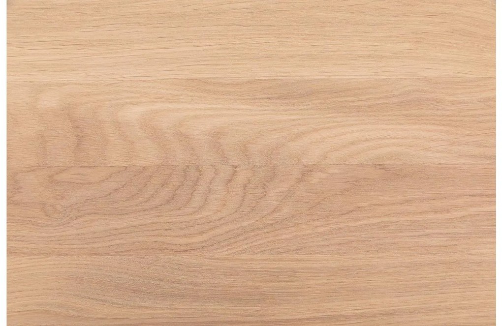 Goossens Nachtkastje Oval, Voet ovaal metaal ral 9005 zwart, blad massief eik