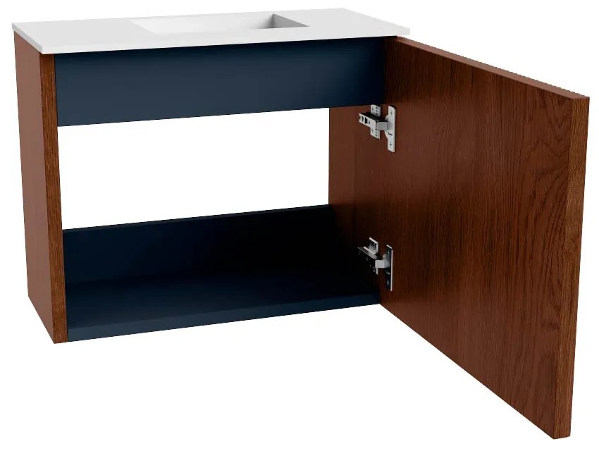 Mondiaz Joya 50cm toiletmeubel ruby met wastafel faye rechts zonder kraangat talc