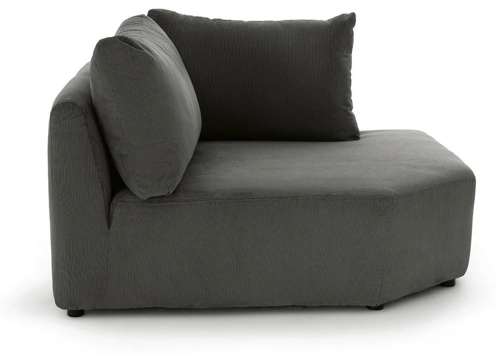 Moduleerbare hoekbank ribfluweel, Monica