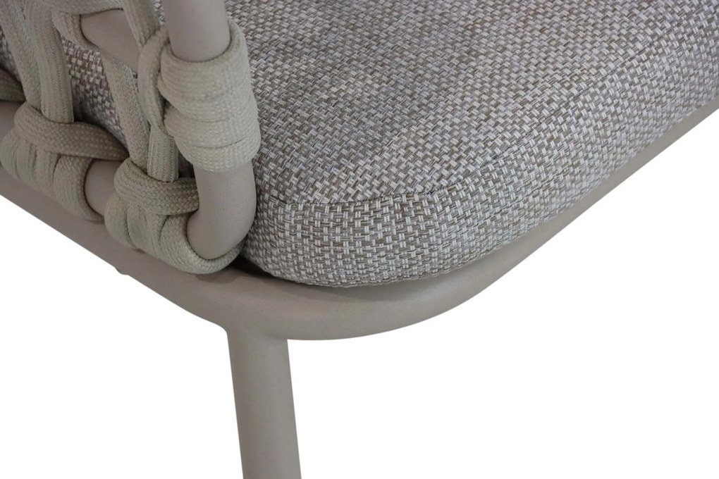 Tuinset Ronde Tuintafel 6 personen 180 cm Aluminium/rope Grijs Coco Barcelona/Fungo