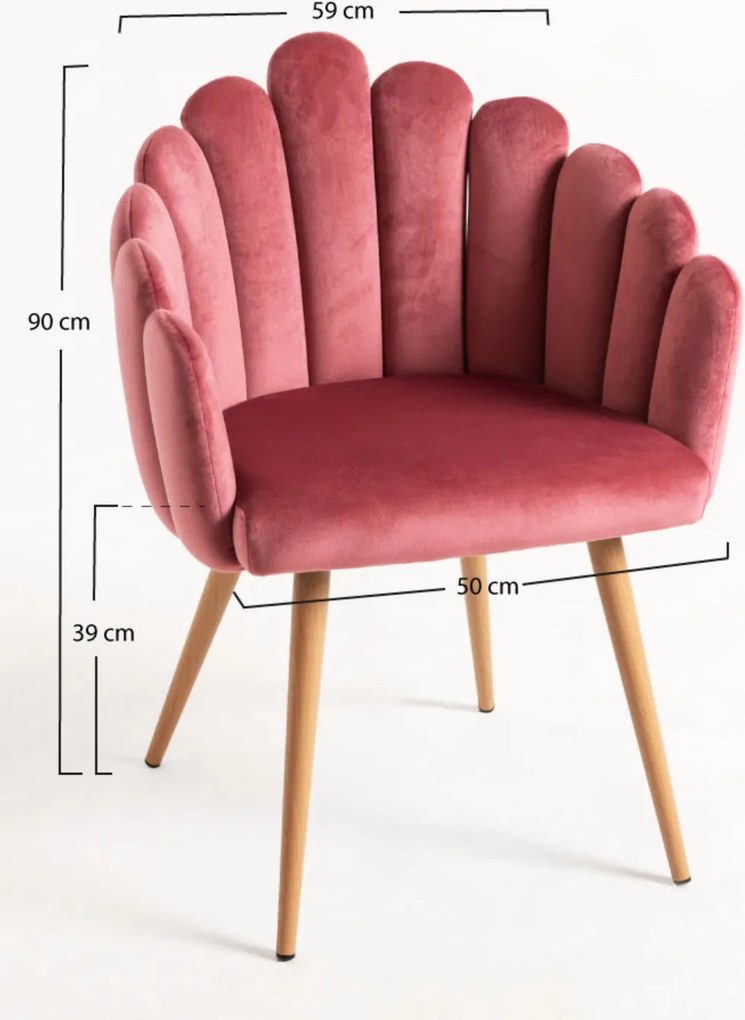 Set van 4 fluwelen fauteuils