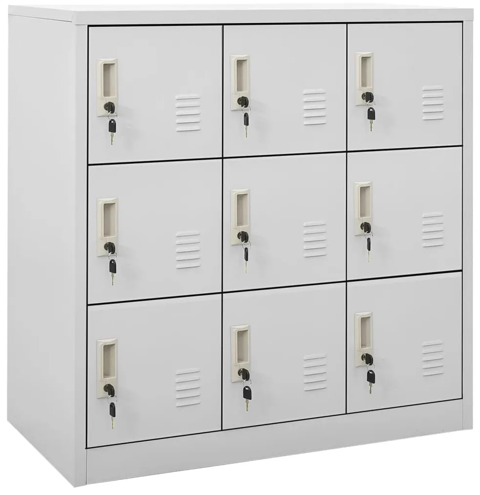 vidaXL Lockerkast 90x45x92,5 cm staal lichtgrijs