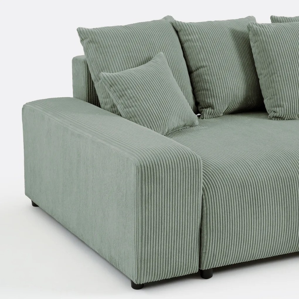 Omvormbare hoekbank met koffer, ribfluweel, LOMI