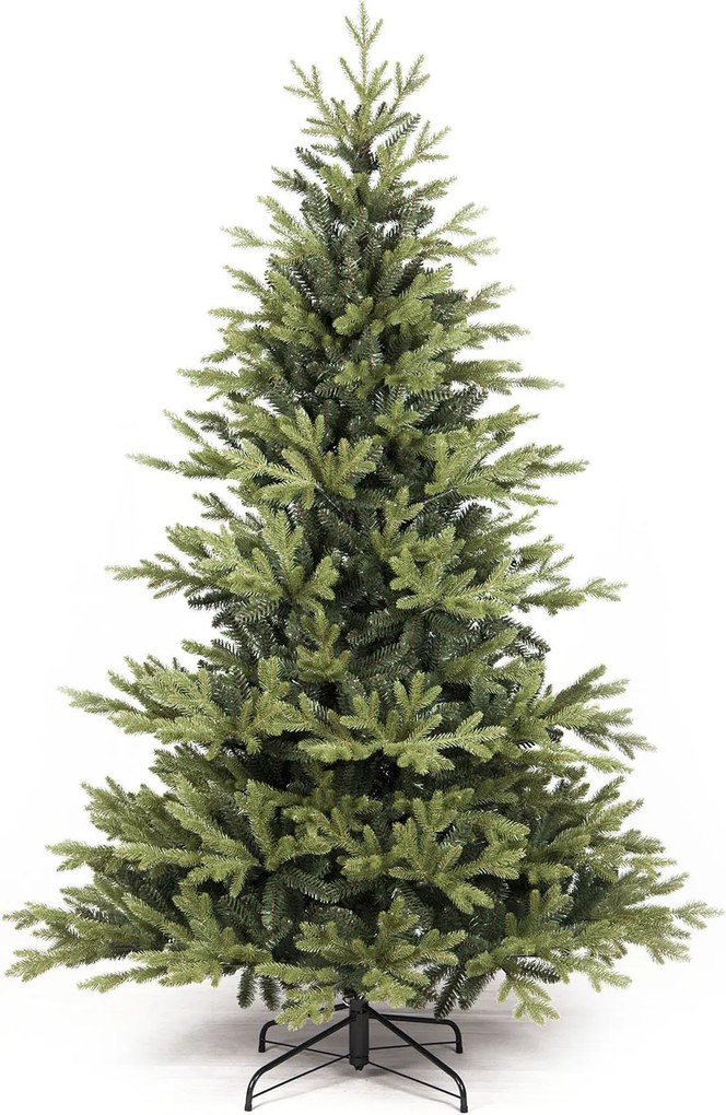 Famiflora Sherwood kunstkerstboom - 150 cm - groen - Diameter 114 cm - 1668 tips - metalen voet