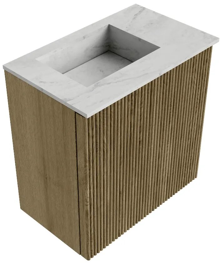 Mondiaz Joya DLux 40cm toiletmeubel dusk met wastafel faye links 1 kraangat opalo
