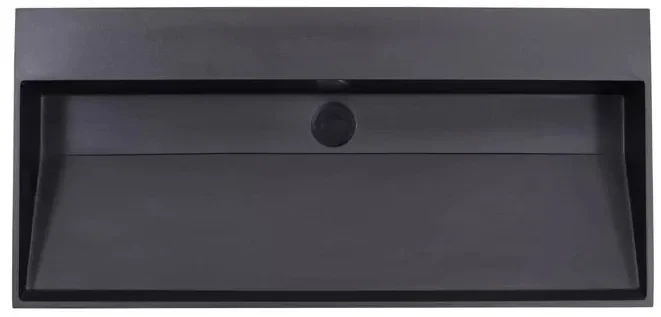 Lambini Designs Arona wastafel quartz 100cm zonder kraangat zwart mat