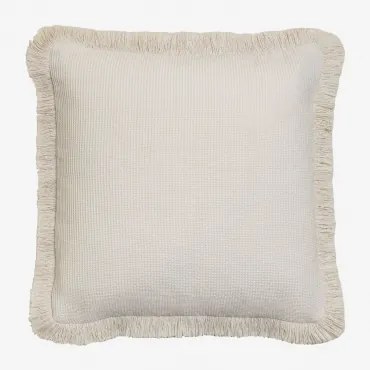 Vierkant Kussen 45x45 Cm Van Kirwen-katoen Wit - Sklum