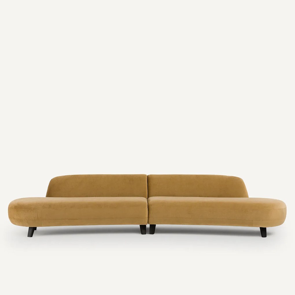 6-zits bank in linnen fluweel, Rosebury, ontwerp door Emmanuel Gallina