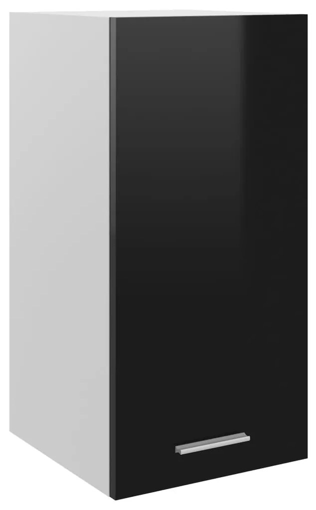 vidaXL Hangkast 29,5x31x60 cm bewerkt hout hoogglans zwart