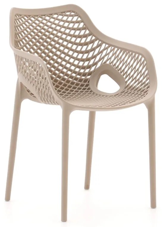 + 10% kassakorting | Dining tuinstoel | Forza Ripi | Kunststof | Taupe | Stapelbaar | Kees Smit Tuinmeubelen