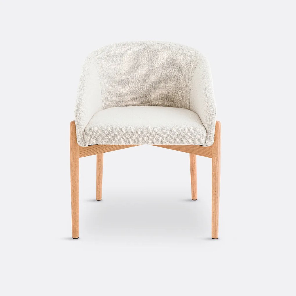 Tafelfauteuil in bouclé stof Beca