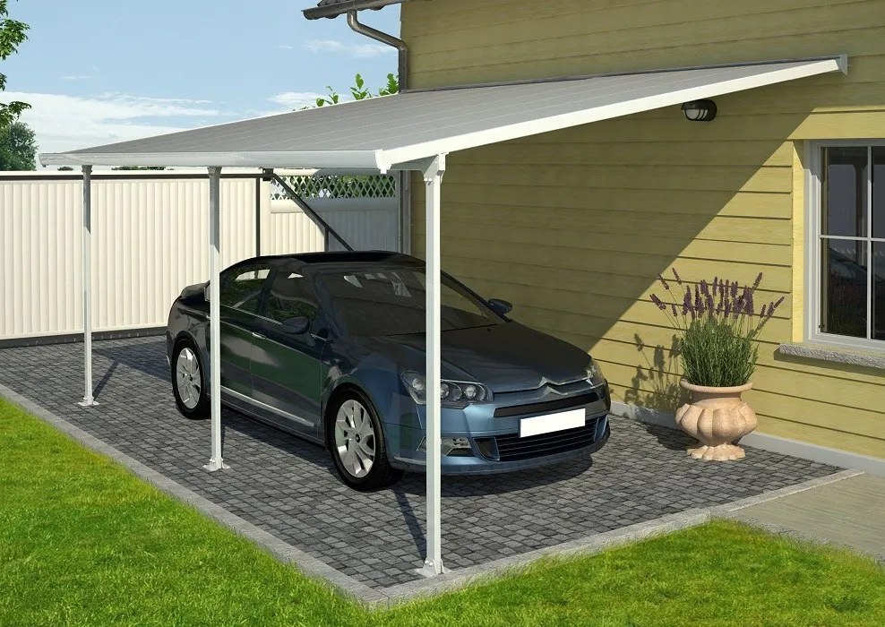 Auto afdak van polycarbonaat Feria Palram - Canopia 3 x 4,25 m wit