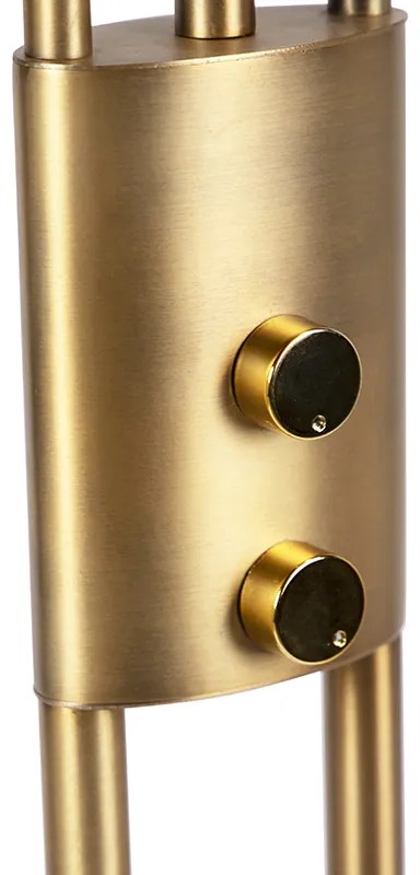 Moderne vloerlamp brons incl. LED en dimmer - Lexus