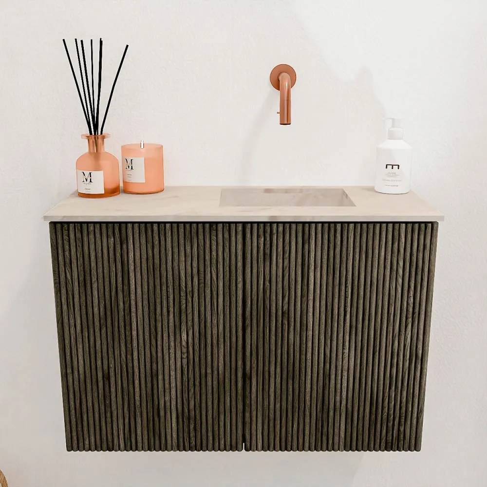 Mondiaz Joya DLux 60cm toiletmeubel shadow met wastafel faye rechts zonder kraangat frappe