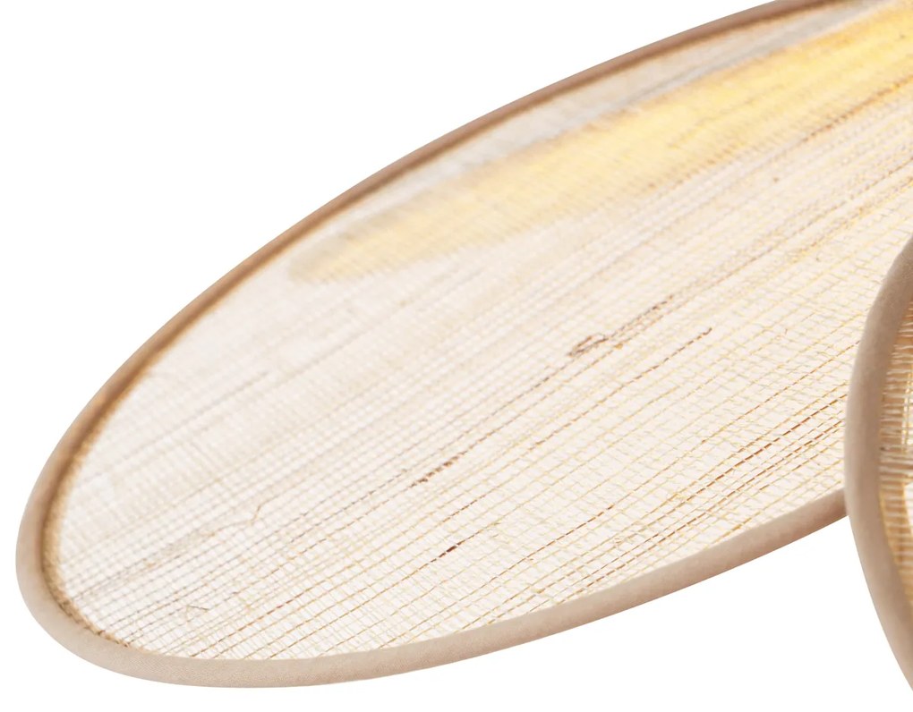 Japandi hanglamp crème met linnen kap - Aisha