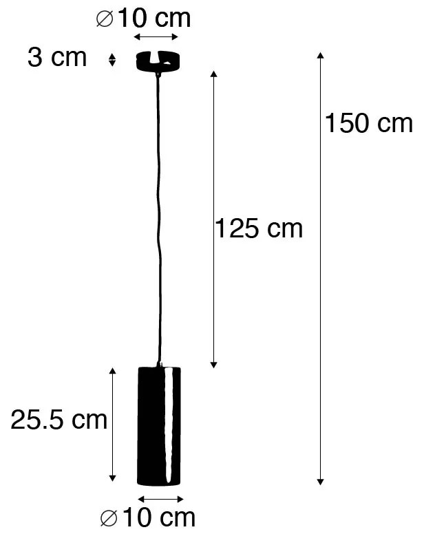 Design hanglamp zwart GU10 50mm - Tubo Design, Modern GU10 cilinder / rond Binnenverlichting Lamp